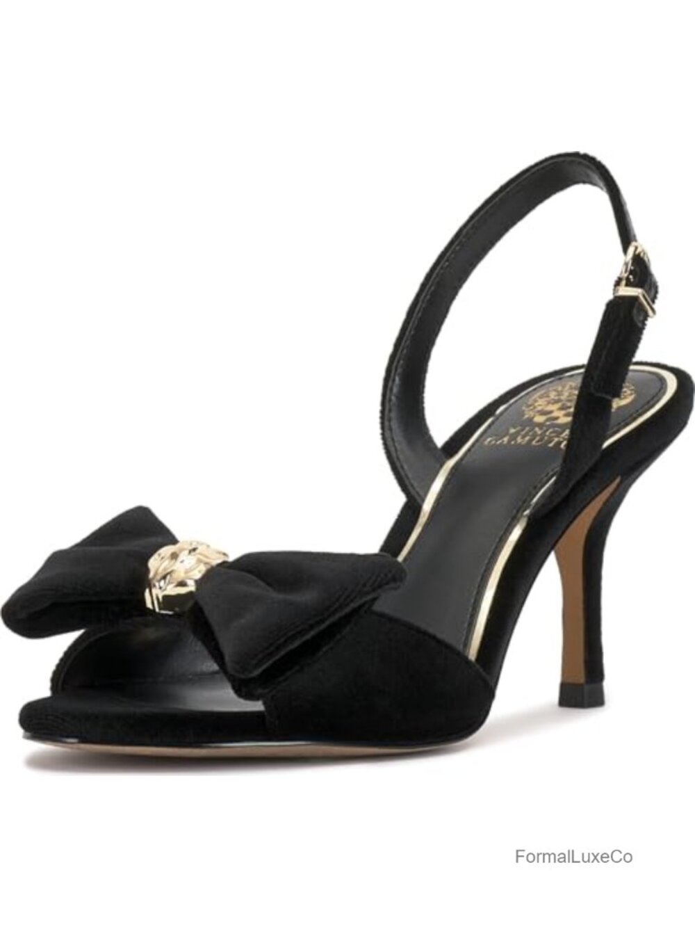 Nylon Bow Detail Slingback High Heel Sandals